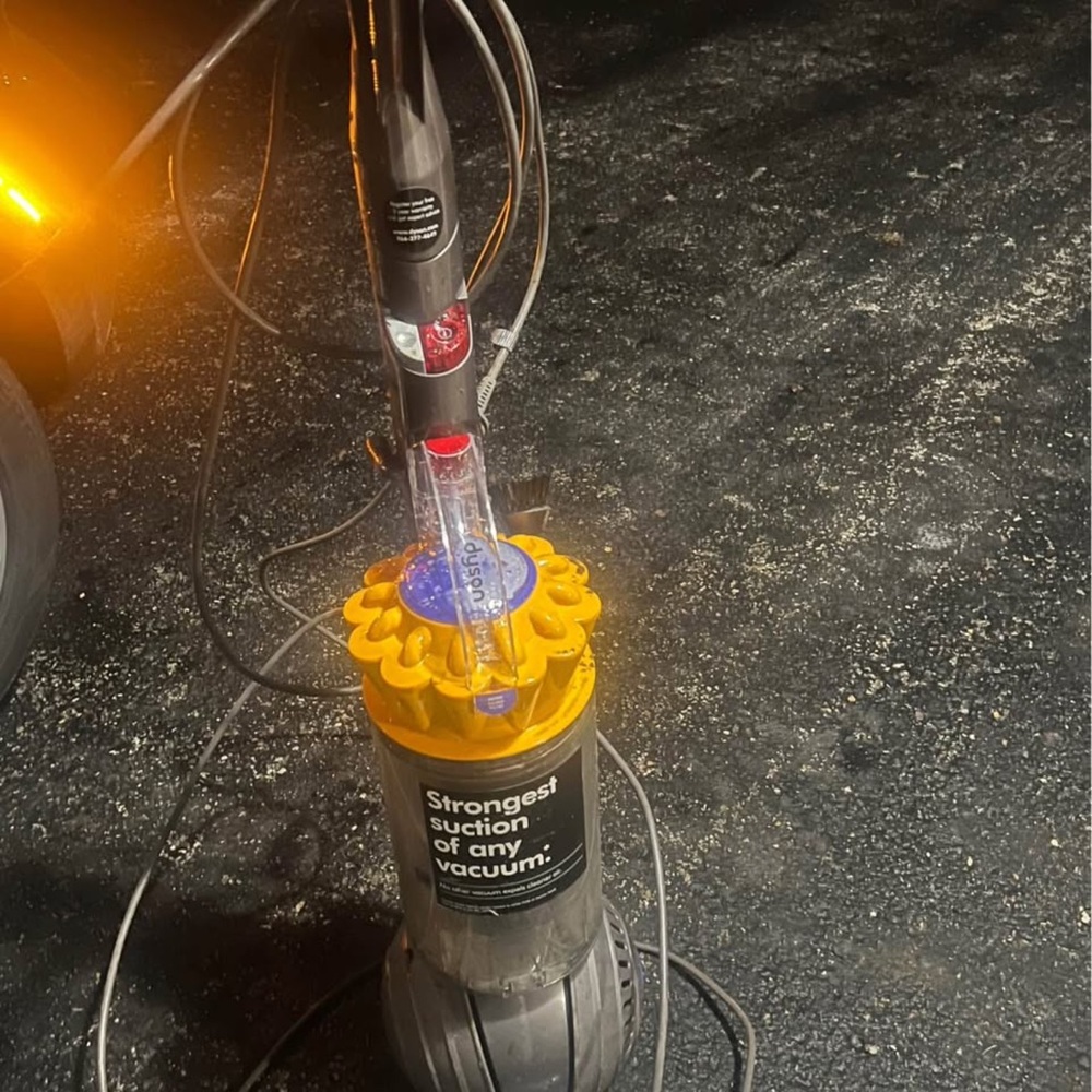 Dyson Vacuum with Yellow and Gray Design